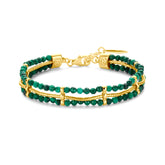 Bratara placata cu margele cu malachit 163P0118