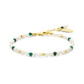 Bratara placata cu margele cu malachit si perla 163P0120