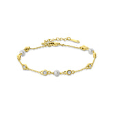 Bratara placata cu aur cu perla si zirconiu - 164P0047