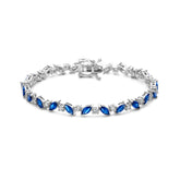 Bratara tenis din argint sterling cu zirconiu albastru - B18488BL