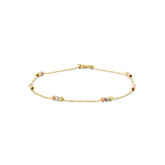 Brățară din aur galben cu margele tricolore tăiate în diamant B515-ZB180003-YWR