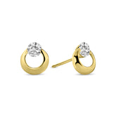 Cercei rotunzi din aur galben cu zirconiu E122-I3CE4922-FCZ-Y