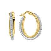 Cercei din aur bicolor cu zirconiu E122-XXCTE200525-FCZ-YW