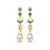 Cercei placati cu aur cu pietre si perle 163A0508