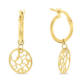 Cercei din aur galben cu pandantiv rotund EG083-817-Y