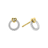 Cercei rotunzi din aur galben cu inimă E480-EG470005ADI-YW