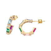 Cercei din aur galben de 14 carate cu zirconiu