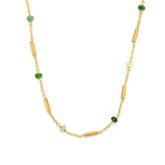 Colier placat cu aur cu pietre de smarald - 163C0162