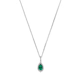Colier din argint sterling cu zirconiu verde - P18810G