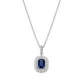 Colier din argint sterling cu zirconiu albastru radiant - P18858BL