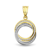 Pandantiv bicolor rotund cu zirconiu P122-200185-FCZ-YW