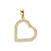 Pandantiv inimă din aur galben cu zirconiu P122-ICTP0198-II-FCZ-Y
