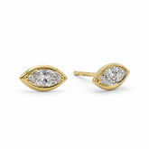 Cercei Millennium din aur galben 14K cu diamante de laborator Marquise 0,69 ct