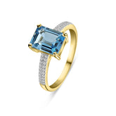 Topaz inel din aur galben cu diamante R092-39870R062-BT-Y