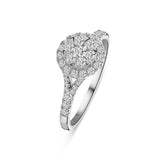 Inel din aur alb cu diamante cultivate în laborator R092-60776R010-LG-W