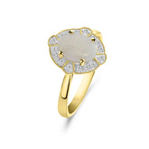 Inel din aur galben cu aspect vintage cu opal cmp și diamante R092-60809R001-OP-Y