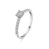 Inel din aur alb cu anturaj de diamante cultivate în laborator R092-61510R011-LG-W