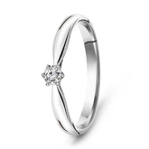 Inel solitaire din aur alb cu diamant