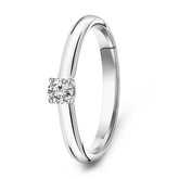 Inel solitari din aur alb cu diamante