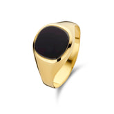 Inel cu sigiliu din aur galben cu piatra de onix