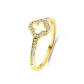 Trifoi inel din aur galben cu zirconiu R122-VX10-X11ZR200778-Y