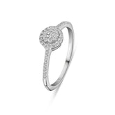 Inel din aur alb cu anturaj de diamante cultivate în laborator R159-1092908006496-LG-W