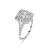 Inel din aur alb cu diamante cultivate în laborator - R159-MILL0004-FLG-W