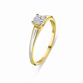 Inel din aur galben cu detalii din aur alb diamant cultivat în laborator R159-R23KG0327-LG-YW