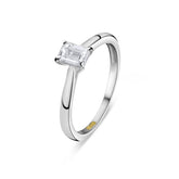 Inel solitar din aur alb cu diamant smarald cultivat în laborator R159-R23YV0759-LG-W