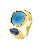 Inel placat cu aur cu sodalit si iolit 163S0291