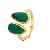 Inel placat cu aur cu smarald - 163S0306