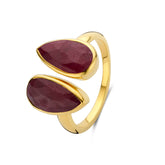 Inel placat cu aur cu rubin - 163S0307