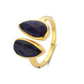 Inel placat cu aur cu safir - 163S0308