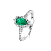 Inel din argint sterling cu zirconiu verde - R18810G