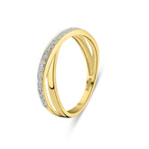 Inel din aur galben cu bandă dublă cu diamante R480-RG100002ADI-Y