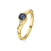 Inel din aur galben cu safir și diamante R480-RO030148-SA-Y