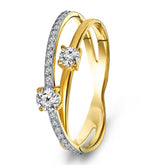 Inel din aur galben cu zirconiu T307018633-Z