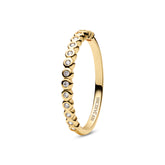 Inel Sarzana placat cu aur cu zirconiu - SJ-R2750-CZ-YG