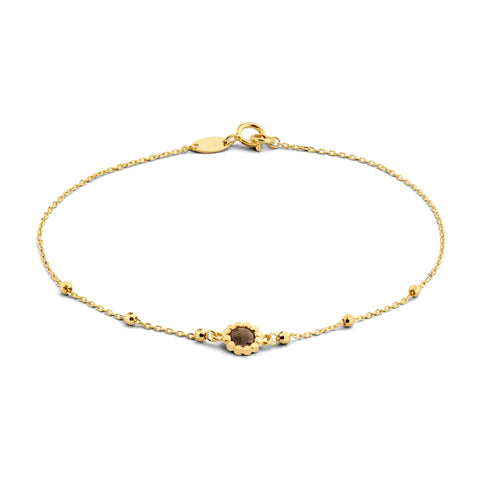 Brățară din aur galben cu cuarț fumuriu 12B0020