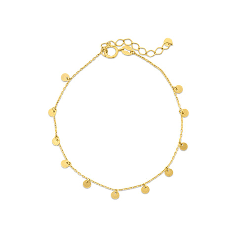 Bratara din aur galben cu pandantive rotunde B122-VX4FOR12B0377-Y