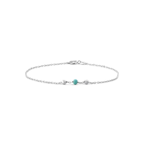 Bratara din aur alb cu email albastru si margele B122-X6FOR6B86613-DC-W