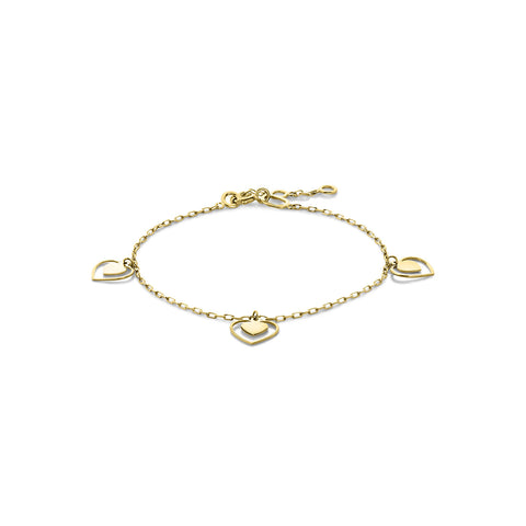 Bratara charm din aur galben inima B137-60340-Z-Y