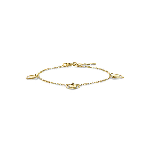 Bratara charm din aur galben inima B137-60340-Z-Y