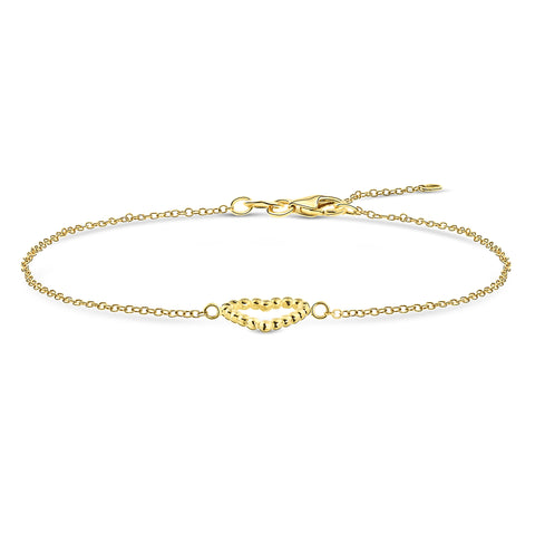 Bratara din aur galben cu inima