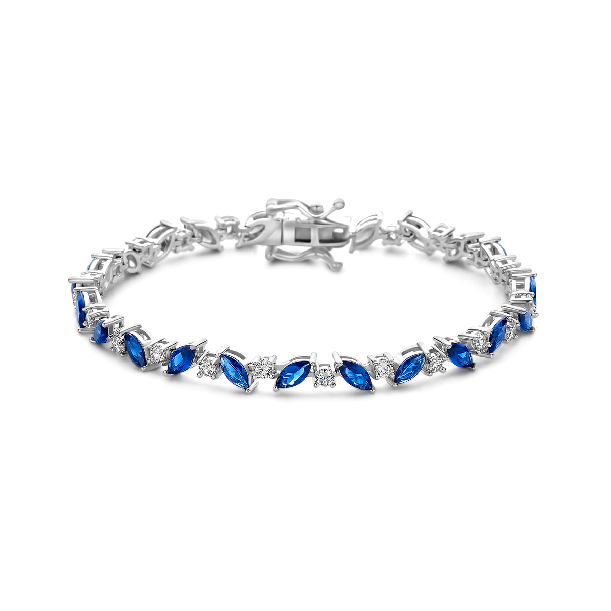 Bratara tenis din argint sterling cu zirconiu albastru - B18488BL