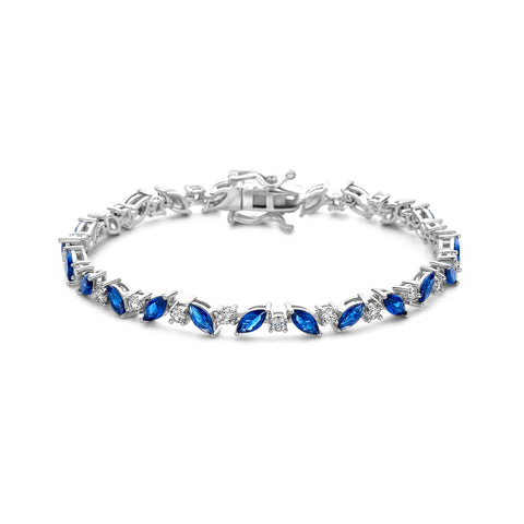 Bratara tenis din argint sterling cu zirconiu albastru - B18488BL