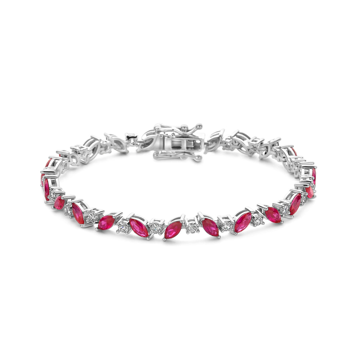 Bratara tenis din argint sterling cu zirconiu rosu - B18488R