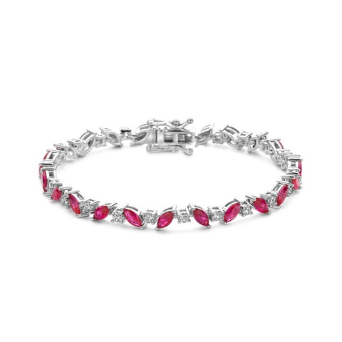 Bratara tenis din argint sterling cu zirconiu rosu - B18488R