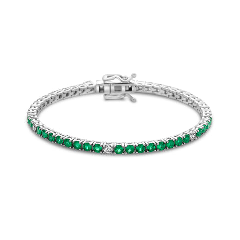 Bratara tenis din argint sterling si zirconiu verde - B20645G