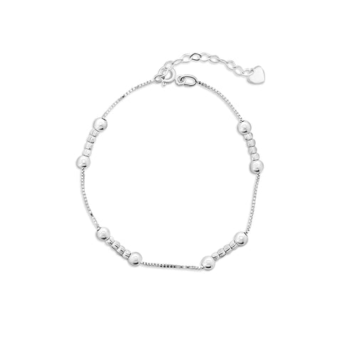 Bratara din aur alb cu margele B515-18U30-BCB0021-W